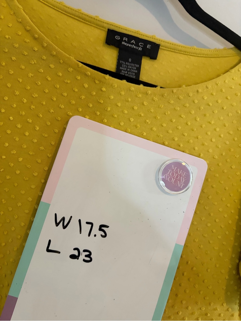 Grace Yellow Dot-Textured Puff Sleeve with ruffles blouse workwear - Picture 6 of 6